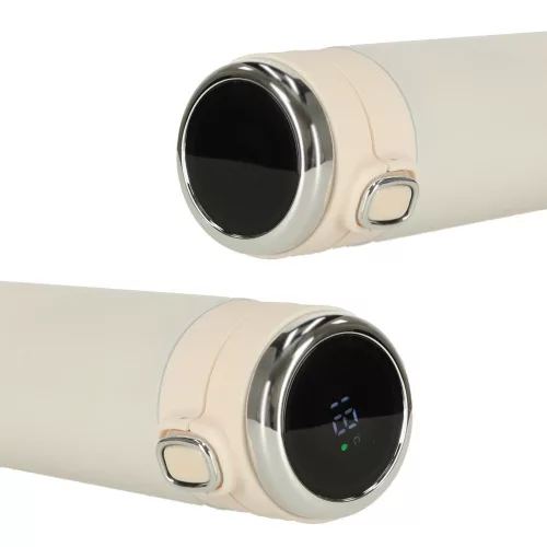 Thermal mug with spout LED thermos 420ml in beige