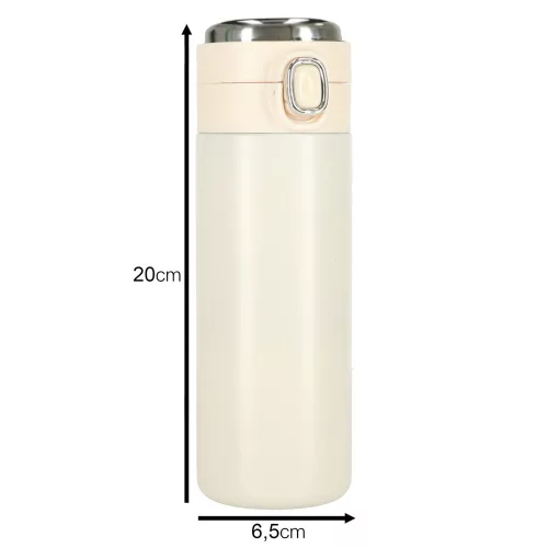 Thermal mug with spout LED thermos 420ml in beige