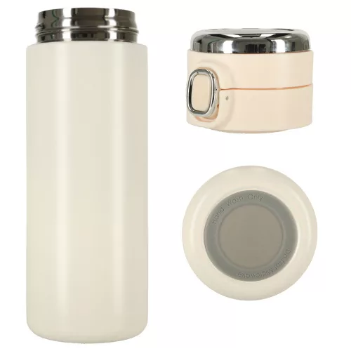 Thermal mug with spout LED thermos 420ml in beige
