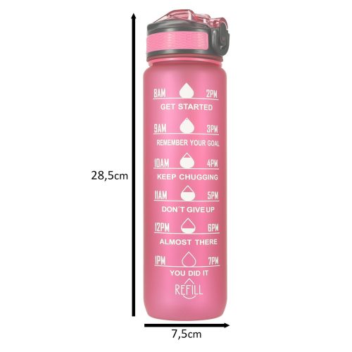Water bottle 1l pink