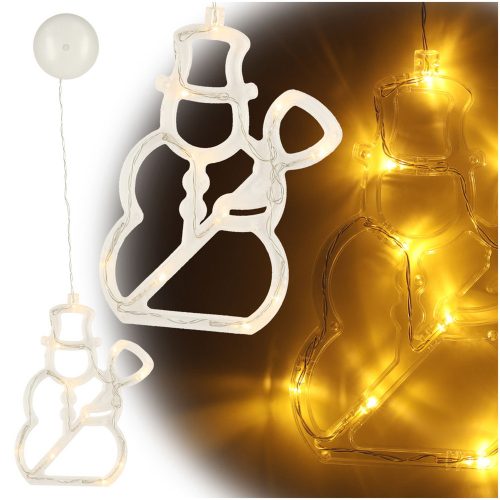 LED függőlámpa karácsonyfadísz hóember 49cm 10 LED