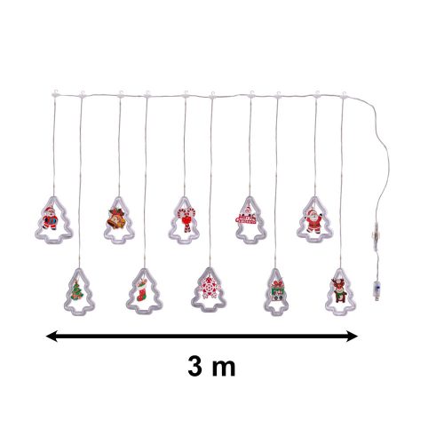 LED Christmas Tree Picture Curtain Lights 3m 10 USB Bulbs