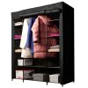 Fabric folding wardrobe textile wardrobe XXL black