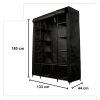Fabric folding wardrobe textile wardrobe XXL black