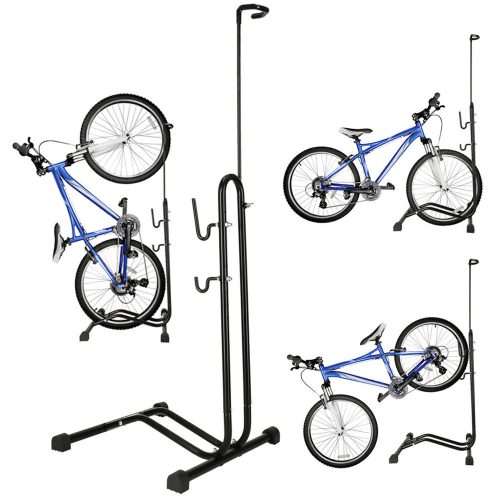 Bicycle stand single tall strong metal black