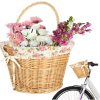 Wicker basket bicycle front basket for wicker flower insert