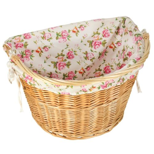 Wicker basket bicycle front basket for wicker flower insert