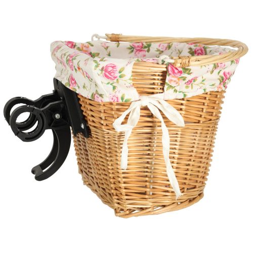 Wicker basket bicycle front basket for wicker flower insert