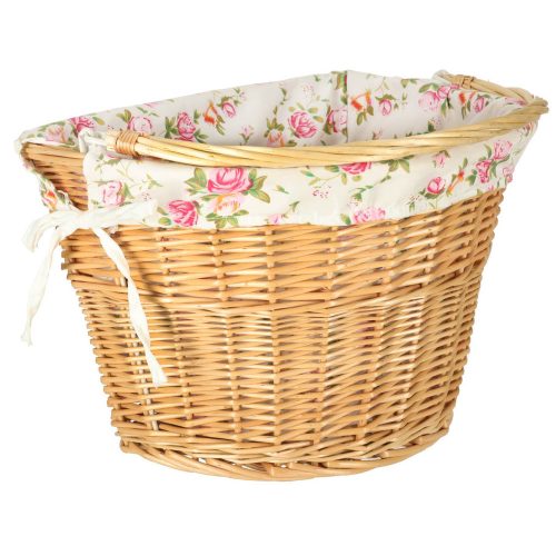 Wicker basket bicycle front basket for wicker flower insert