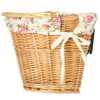 Wicker basket bicycle front basket for wicker flower insert