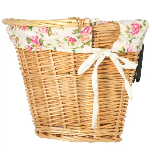 Wicker basket bicycle front basket for wicker flower insert