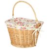 Wicker basket bicycle front basket for wicker flower insert