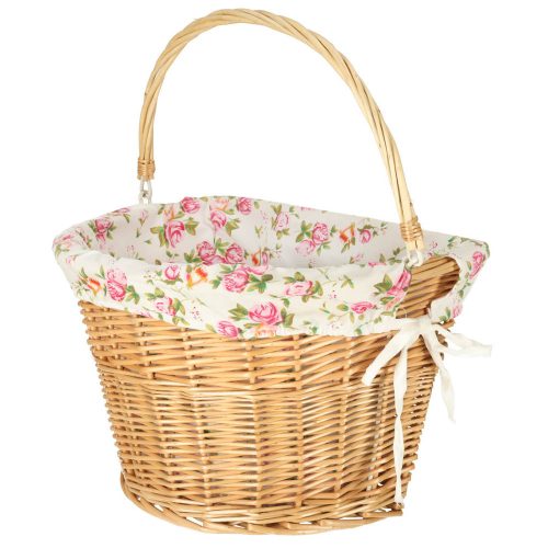 Wicker basket bicycle front basket for wicker flower insert