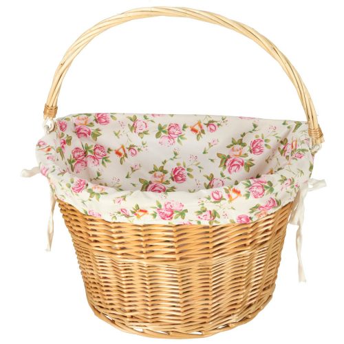 Wicker basket bicycle front basket for wicker flower insert