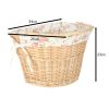 Wicker basket bicycle front basket for wicker flower insert