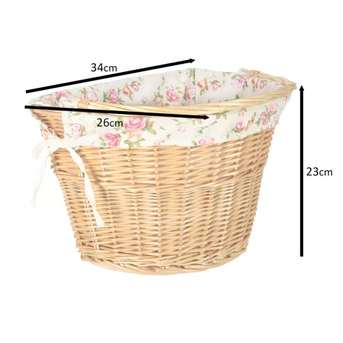 Wicker basket bicycle front basket for wicker flower insert