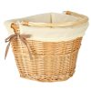 Wicker basket for bicycle front basket wicker insert white