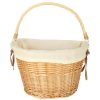 Wicker basket for bicycle front basket wicker insert white