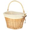 Wicker basket for bicycle front basket wicker insert white