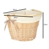Wicker basket for bicycle front basket wicker insert white