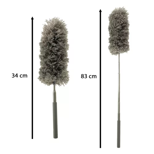 Telescopic broom dusting brush gray
