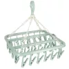 Laundry drying rack for socks and underwear 32 clothespins blue