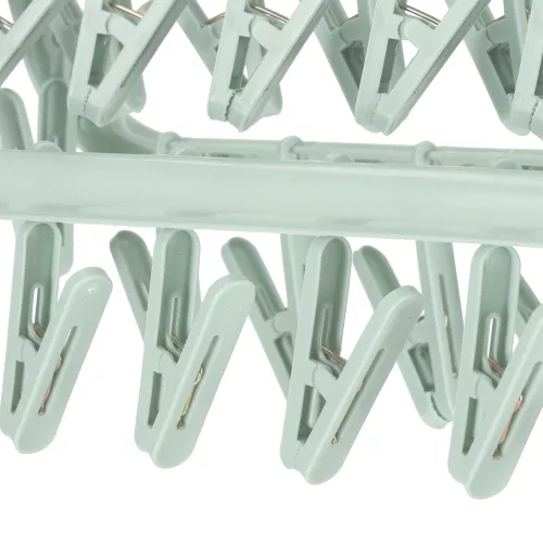 Laundry drying rack for socks and underwear 32 clothespins blue