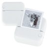 Mini hőnyomtató fotócímkével + USB kábel, négyzet alakú, kék
