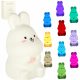 Children's silicone LED night light with white pink bunny