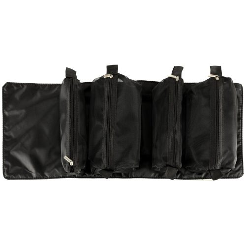 Foldable Travel Cosmetic Bag Detachable Roll-up 4in1 Large Capacity Portable Black