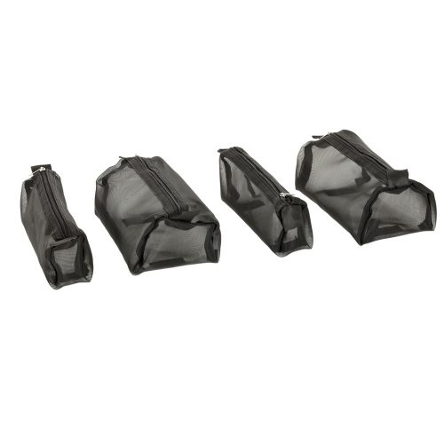 Foldable Travel Cosmetic Bag Detachable Roll-up 4in1 Large Capacity Portable Black