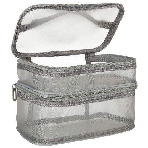 Fodlable travel organizer for cosmetics - gray