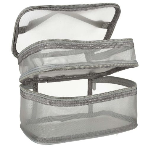 Fodlable travel organizer for cosmetics - gray
