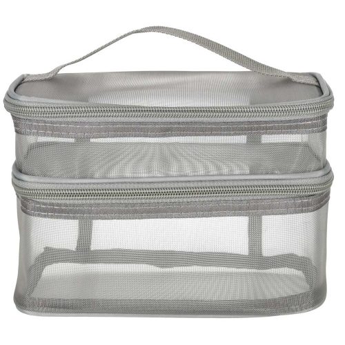 Fodlable travel organizer for cosmetics - gray