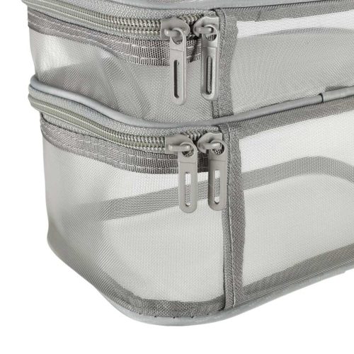 Fodlable travel organizer for cosmetics - gray