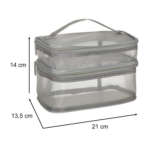 Fodlable travel organizer for cosmetics - gray