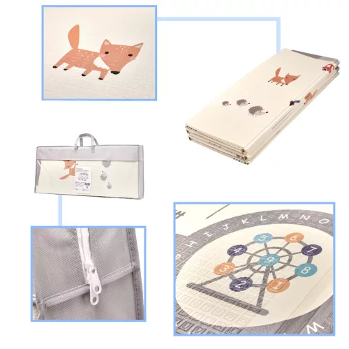 Educational foldable foam mat double-sided 180 x 200 cm street/forest