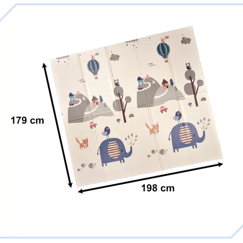 Educational foldable foam mat double-sided 180 x 200 cm street/forest