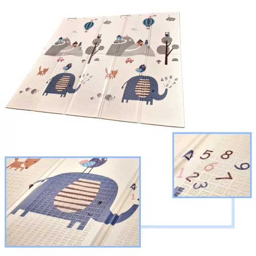Educational foldable foam mat double-sided 180 x 200 cm street/forest