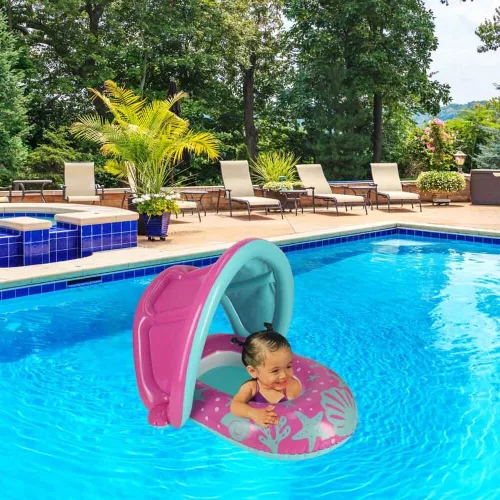 BESTWAY 34091 Inflatable pontoon with pink roof