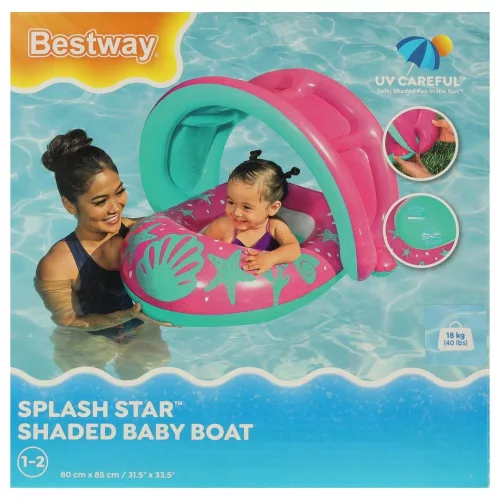 BESTWAY 34091 Inflatable pontoon with pink roof