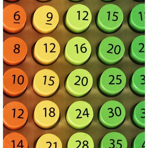 Wooden multiplication board game