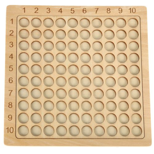 Wooden multiplication board game