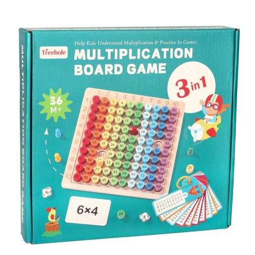 Wooden multiplication board game