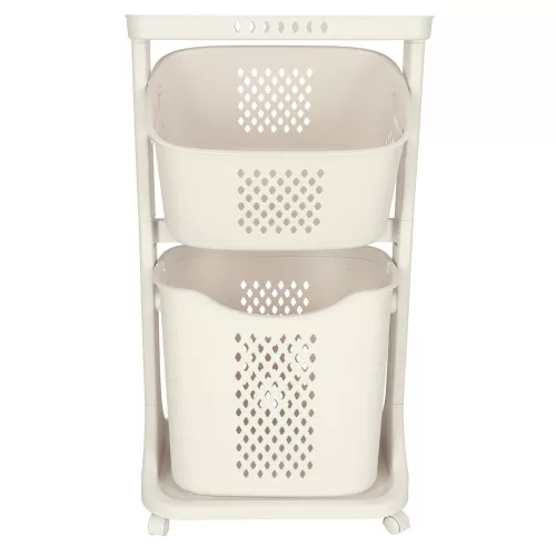 Two tier rolling cart organizer on wheels for toys clothes