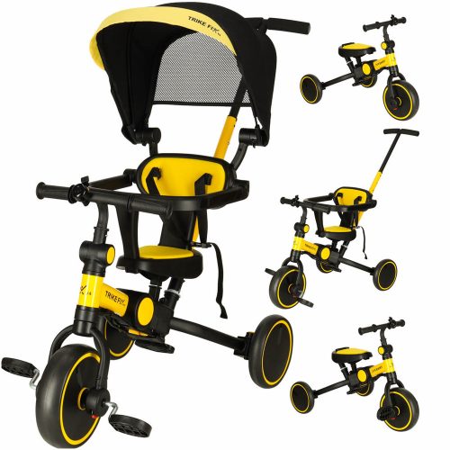Tricycle in yellow and black with canopy
