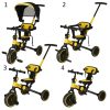 Tricycle in yellow and black with canopy