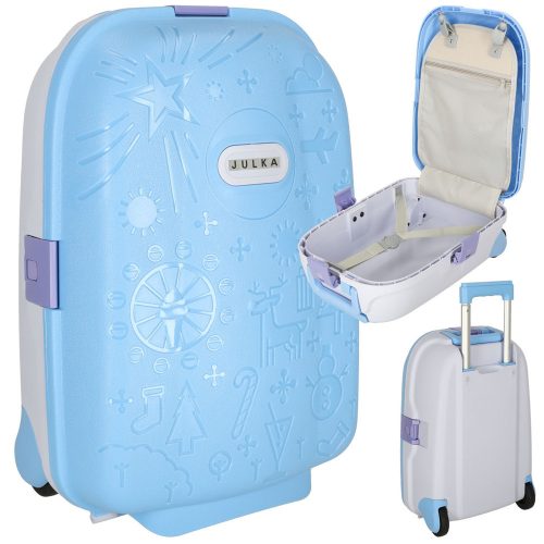Children's travel bag on wheels hand luggage blue