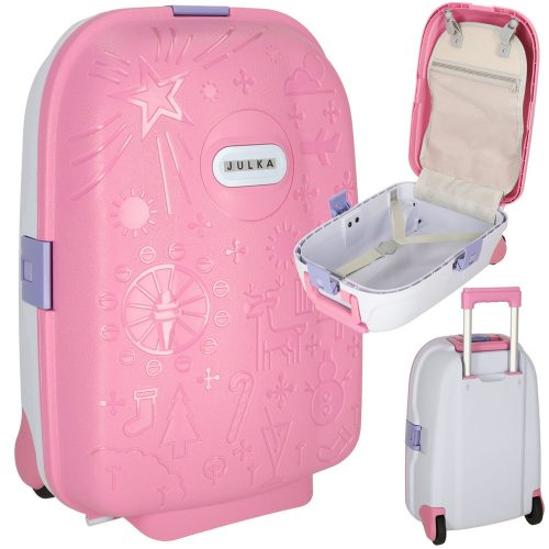 Children's travel bag on wheels hand luggage pink