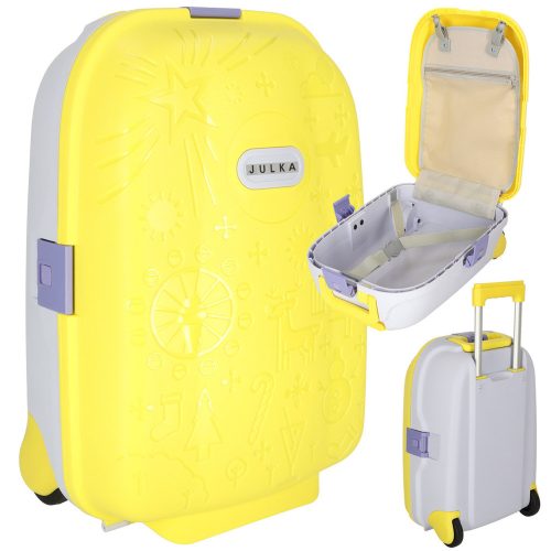 Children's travel bag with rolling hand luggage in yellow